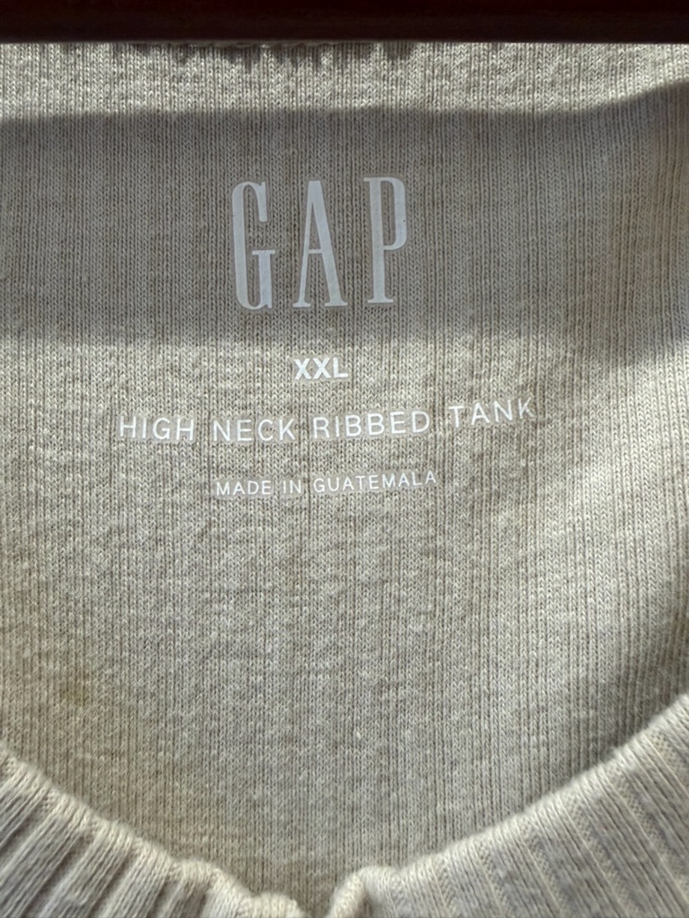 GAP Cream Ribbed Tank Top - Picture 4 of 5